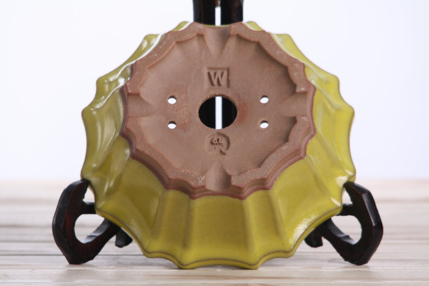 Willow Bonsai Ceramics Flower Design Bonsai Pot 6.5 Inch – Elegant Ceramic Bonsai & Succulent Planter, High‑Fired Frost‑Proof Stoneware with Drainage & Wiring Holes, Handmade in USA (Yellow)