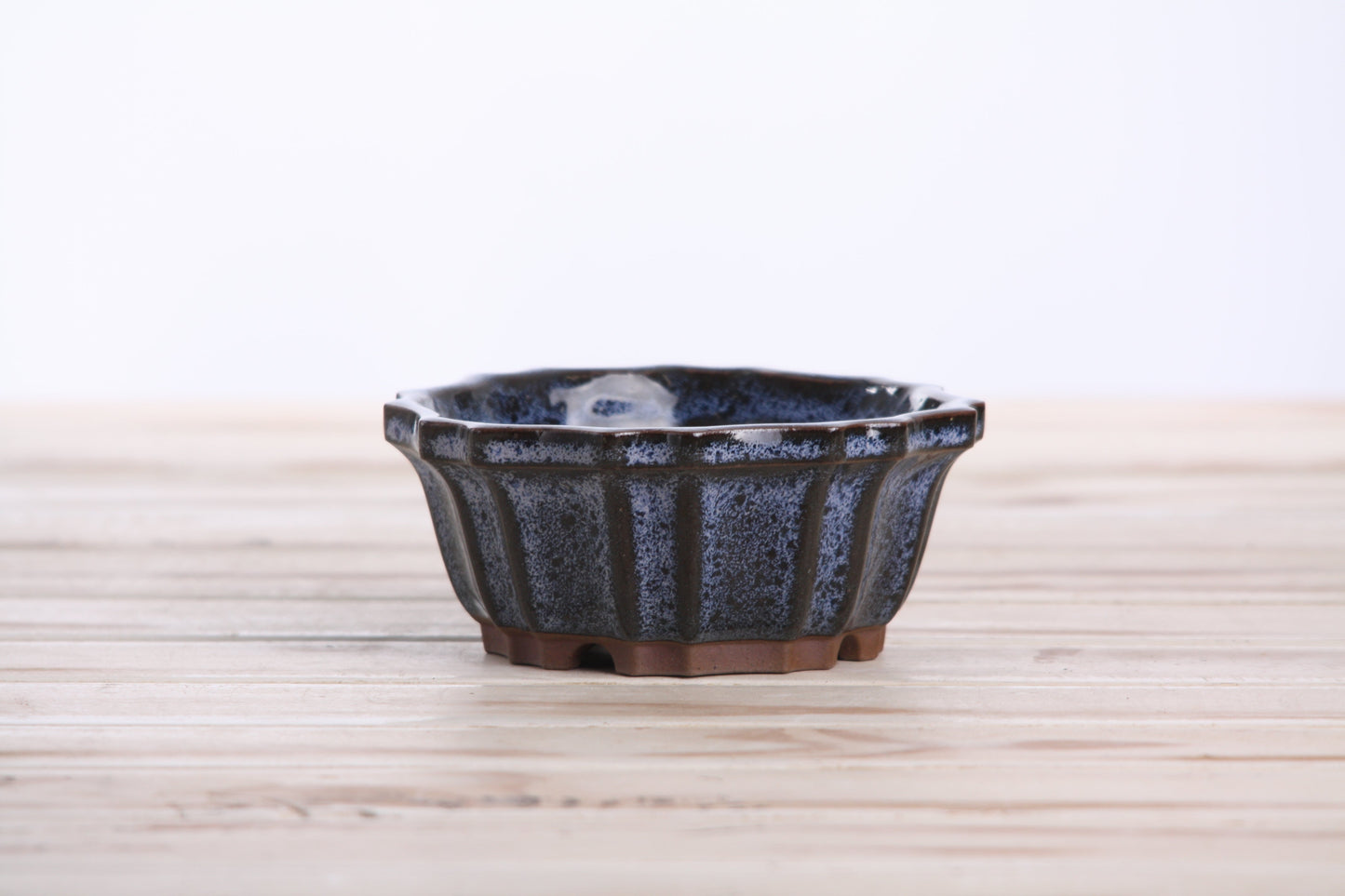 Willow Bonsai Ceramics Flower Design Bonsai Pot 4.5 Inch – Elegant Ceramic Bonsai & Succulent Planter, High‑Fired Frost‑Proof Stoneware with Drainage & Wiring Holes, Handmade in USA (Denim)