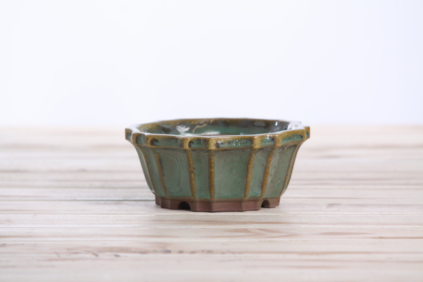Willow Bonsai Ceramics Flower Design Bonsai Pot 4.5 Inch – Elegant Ceramic Bonsai & Succulent Planter, High‑Fired Frost‑Proof Stoneware with Drainage & Wiring Holes, Handmade in USA (Seaweed 2023)