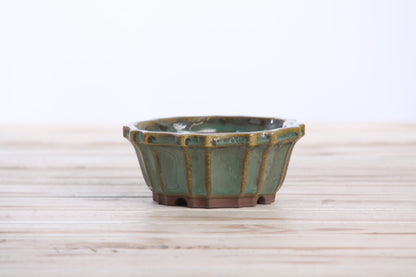 Willow Bonsai Ceramics Flower Design Bonsai Pot 4.5 Inch – Elegant Ceramic Bonsai & Succulent Planter, High‑Fired Frost‑Proof Stoneware with Drainage & Wiring Holes, Handmade in USA (Seaweed 2023)