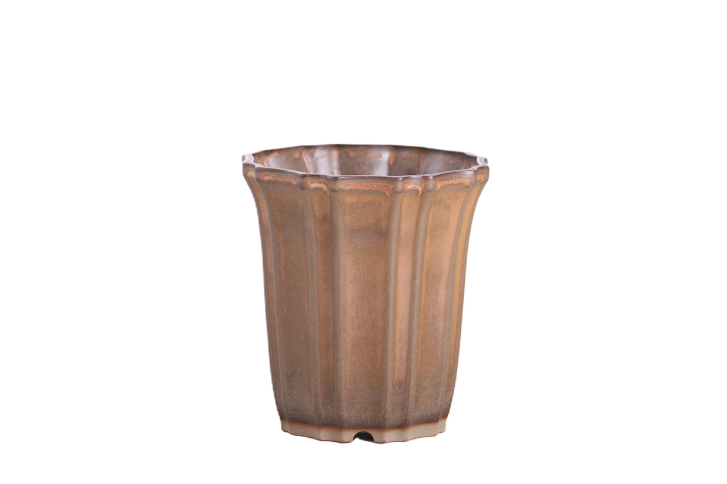 Willow Bonsai Ceramics Flower Design Cascade Bonsai Pot 4.5 Inch – Elegant Tall Ceramic Bonsai & Succulent Planter, High‑Fired Frost‑Proof Stoneware with Drainage & Wiring Holes, Handmade in USA (Deep Stone)