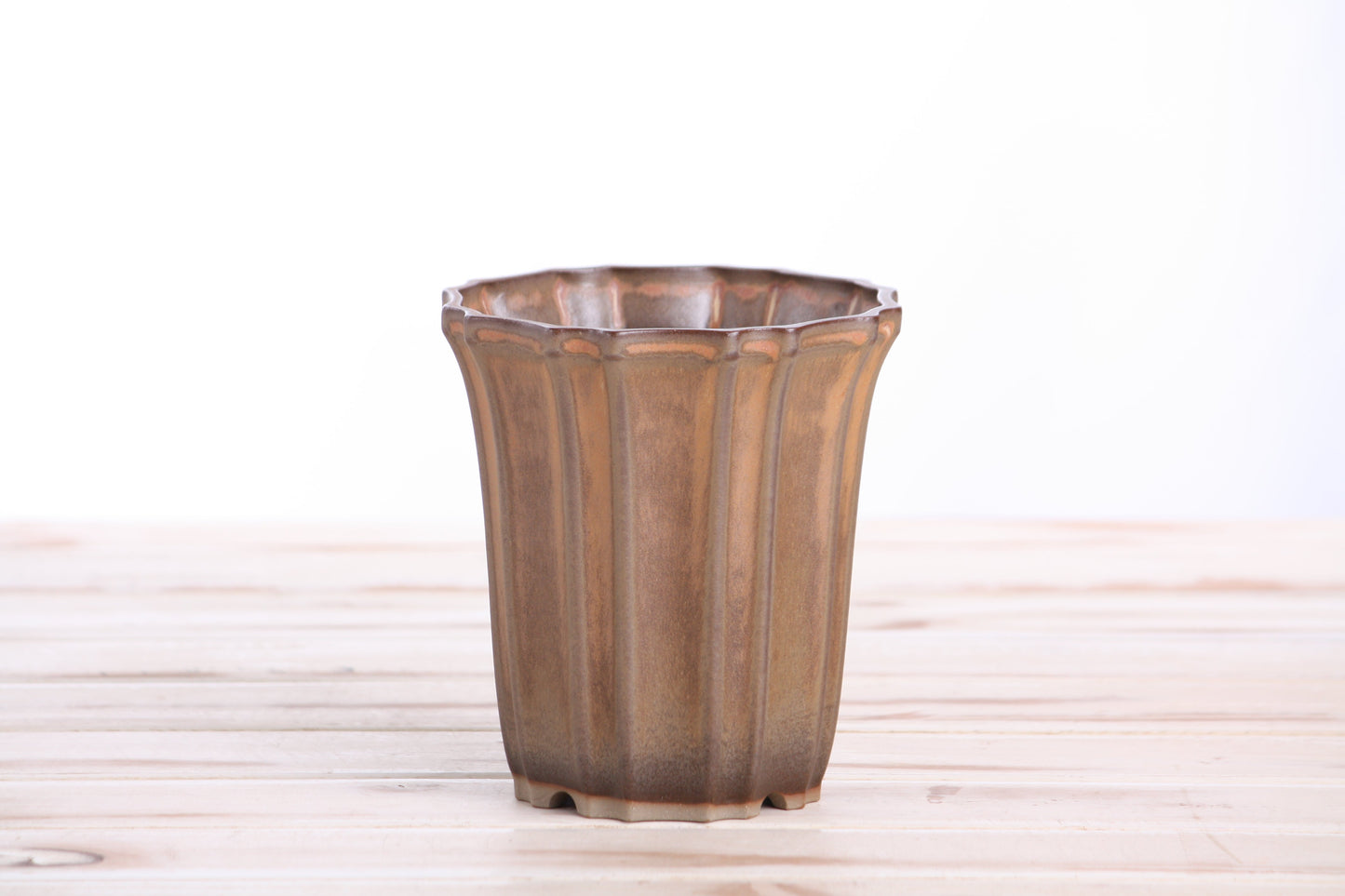 Willow Bonsai Ceramics Flower Design Cascade Bonsai Pot 4.5 Inch – Elegant Tall Ceramic Bonsai & Succulent Planter, High‑Fired Frost‑Proof Stoneware with Drainage & Wiring Holes, Handmade in USA (Deep Stone)