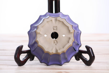 Willow Bonsai Ceramics Flower Design Bonsai Pot 5 Inch – Elegant Ceramic Bonsai & Succulent Planter, High‑Fired Frost‑Proof Stoneware with Drainage & Wiring Holes, Handmade in USA (Purple)