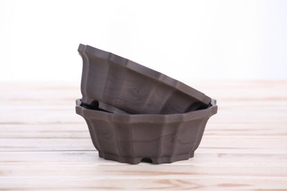 Willow Bonsai Ceramics Flower Design Bonsai Pot 5 Inch – Elegant Ceramic Bonsai & Succulent Planter, High‑Fired Frost‑Proof Stoneware with Drainage & Wiring Holes, Handmade in USA (Unglazed Black)