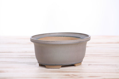 Willow Bonsai Ceramics Fat Bonsai Pot 5.5 Inch – Bold Oval Ceramic Bonsai & Succulent Planter with Accentuated Rim, High‑Fired Frost‑Proof Stoneware, Handmade in USA (Ocean)