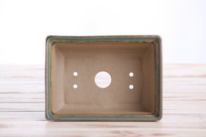 Willow Bonsai Ceramics Rectangle Deep Bonsai Pot 6 Inch – Higher‑Profile Rectangular Ceramic Bonsai & Succulent Planter with Accentuated Rim, High‑Fired Frost‑Proof Stoneware, Handmade in USA (Speckled Moss)