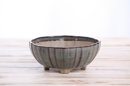 Willow Bonsai Ceramics Lily Bonsai Pot 6 Inch – Sculpted Rounded Ceramic Bonsai & Succulent Planter with Wavy Profile, High‑Fired Frost‑Proof Stoneware, Handmade in USA (Starry Night)