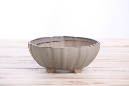 Willow Bonsai Ceramics Lily Bonsai Pot 6 Inch – Sculpted Rounded Ceramic Bonsai & Succulent Planter with Wavy Profile, High‑Fired Frost‑Proof Stoneware, Handmade in USA (Ocean)