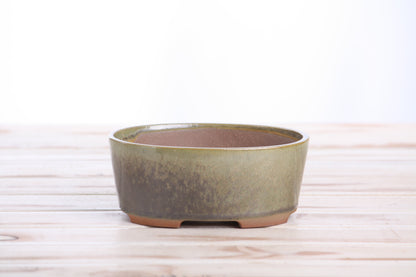 Willow Bonsai Ceramics Oval A Bonsai Pot 6 Inch – Straight‑Sided Oval Ceramic Bonsai & Succulent Planter, High‑Fired Frost‑Proof Stoneware with Drainage & Wiring Holes, Handmade in USA (Copenhagen)