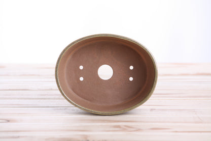 Willow Bonsai Ceramics Oval A Bonsai Pot 6 Inch – Straight‑Sided Oval Ceramic Bonsai & Succulent Planter, High‑Fired Frost‑Proof Stoneware with Drainage & Wiring Holes, Handmade in USA (Copenhagen)