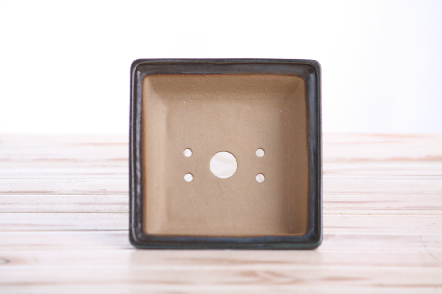 Willow Bonsai Ceramics Square Bonsai Pot 5 Inch – Low‑Profile Square Ceramic Bonsai & Succulent Planter with Accentuated Rim, High‑Fired Frost‑Proof Stoneware, Handmade in USA (Avocado)