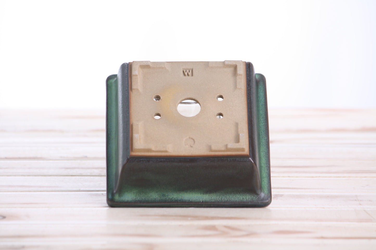 Willow Bonsai Ceramics Square Bonsai Pot 5 Inch – Low‑Profile Square Ceramic Bonsai & Succulent Planter with Accentuated Rim, High‑Fired Frost‑Proof Stoneware, Handmade in USA (Avocado)