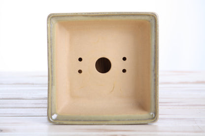 Willow Bonsai Ceramics Square Bonsai Pot 6 Inch – Low‑Profile Square Ceramic Bonsai & Succulent Planter with Accentuated Rim, High‑Fired Frost‑Proof Stoneware, Handmade in USA (Copenhagen)