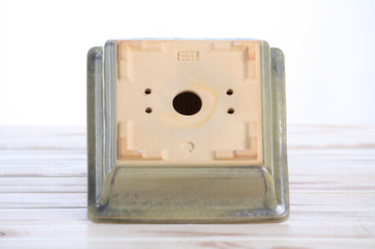 Willow Bonsai Ceramics Square Bonsai Pot 6 Inch – Low‑Profile Square Ceramic Bonsai & Succulent Planter with Accentuated Rim, High‑Fired Frost‑Proof Stoneware, Handmade in USA (Copenhagen)