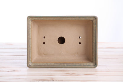 Willow Bonsai Ceramics Rectangle Bonsai Pot 8 Inch – Lower‑Profile Rectangular Ceramic Bonsai & Succulent Planter with Accentuated Rim, High‑Fired Frost‑Proof Stoneware, Handmade in USA (Speckled Moss)