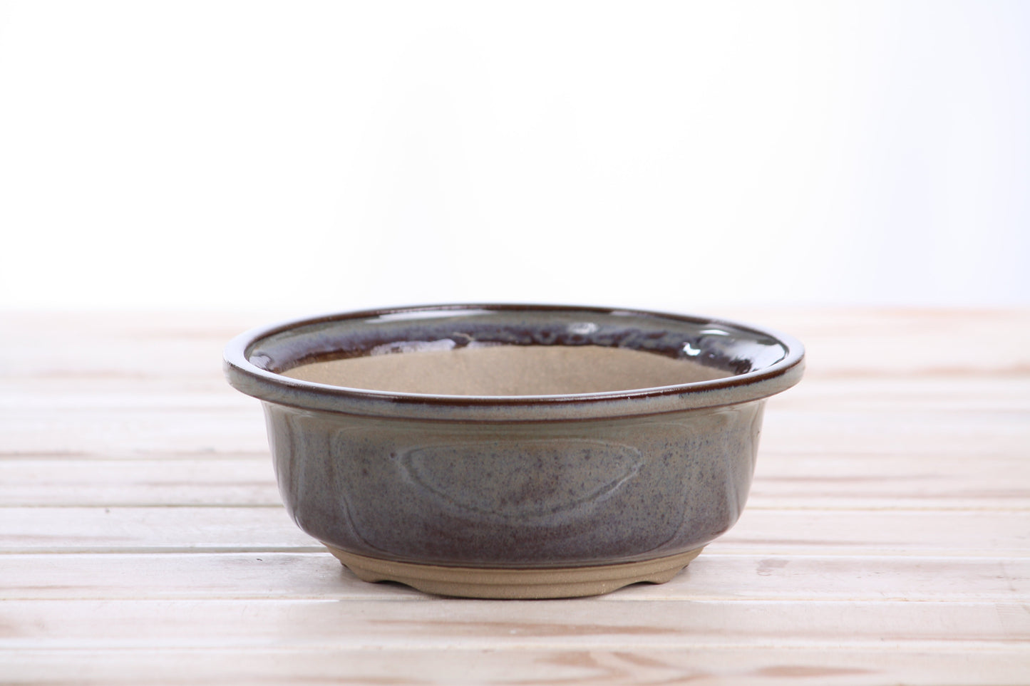 Willow Bonsai Ceramics Round Bonsai Pot 6 Inch – Round Ceramic Bonsai & Succulent Planter with Accentuated Rim and Sculpted Foot Ring, High‑Fired Frost‑Proof Stoneware, Handmade in USA (Starry Night)