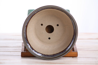Willow Bonsai Ceramics Round Bonsai Pot 6 Inch – Round Ceramic Bonsai & Succulent Planter with Accentuated Rim and Sculpted Foot Ring, High‑Fired Frost‑Proof Stoneware, Handmade in USA (Starry Night)