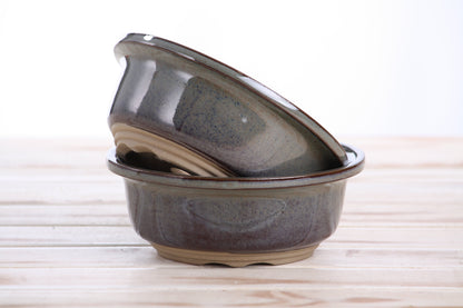 Willow Bonsai Ceramics Round Bonsai Pot 6 Inch – Round Ceramic Bonsai & Succulent Planter with Accentuated Rim and Sculpted Foot Ring, High‑Fired Frost‑Proof Stoneware, Handmade in USA (Starry Night)