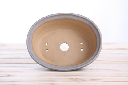 Willow Bonsai Ceramics Fat Bonsai Pot 7.5 Inch – Bold Oval Ceramic Bonsai & Succulent Planter with Accentuated Rim, High‑Fired Frost‑Proof Stoneware, Handmade in USA (Ocean)
