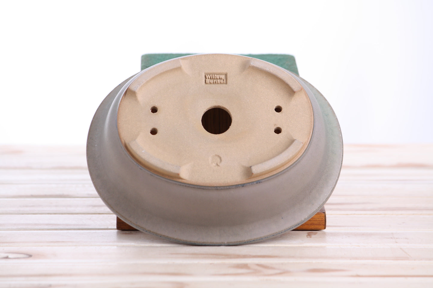Willow Bonsai Ceramics Fat Bonsai Pot 7.5 Inch – Bold Oval Ceramic Bonsai & Succulent Planter with Accentuated Rim, High‑Fired Frost‑Proof Stoneware, Handmade in USA (Ocean)