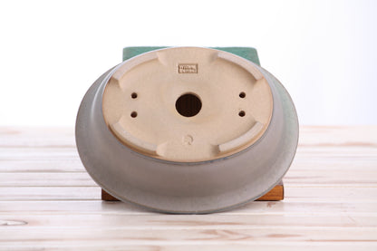Willow Bonsai Ceramics Fat Bonsai Pot 7.5 Inch – Bold Oval Ceramic Bonsai & Succulent Planter with Accentuated Rim, High‑Fired Frost‑Proof Stoneware, Handmade in USA (Ocean)