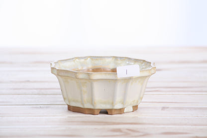 Willow Bonsai Ceramics Flower Design Bonsai Pot 4.5 Inch – Elegant Ceramic Bonsai & Succulent Planter, High‑Fired Frost‑Proof Stoneware with Drainage & Wiring Holes, Handmade in USA (Limited Edition 1)