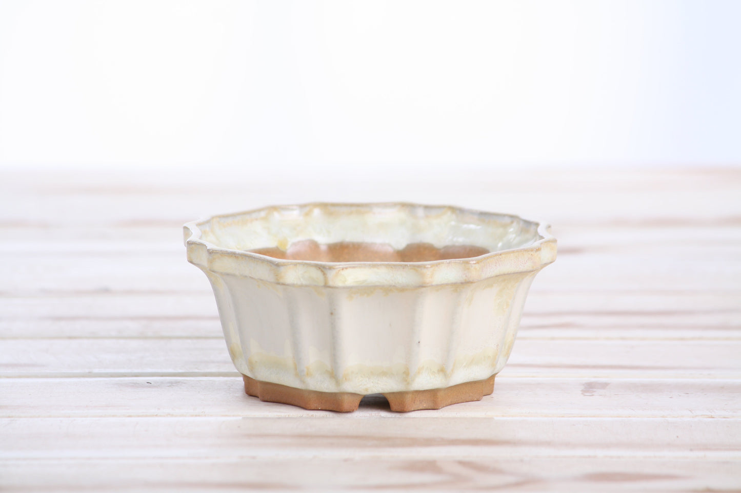 Willow Bonsai Ceramics Flower Design Bonsai Pot 4.5 Inch – Elegant Ceramic Bonsai & Succulent Planter, High‑Fired Frost‑Proof Stoneware with Drainage & Wiring Holes, Handmade in USA (Limited Edition 1)