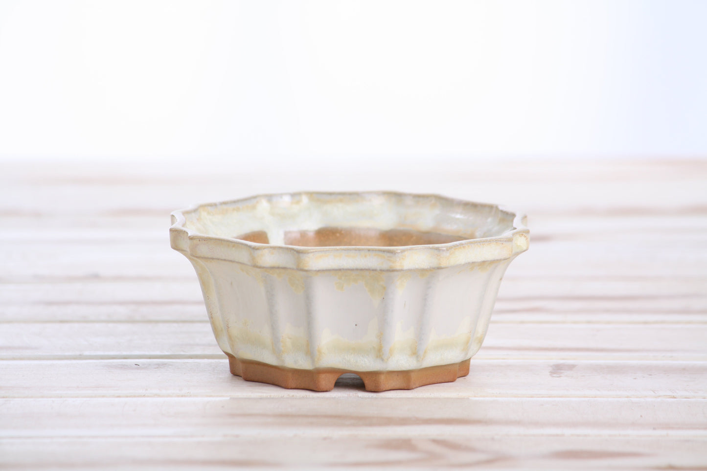 Willow Bonsai Ceramics Flower Design Bonsai Pot 4.5 Inch – Elegant Ceramic Bonsai & Succulent Planter, High‑Fired Frost‑Proof Stoneware with Drainage & Wiring Holes, Handmade in USA (Limited Edition 1)