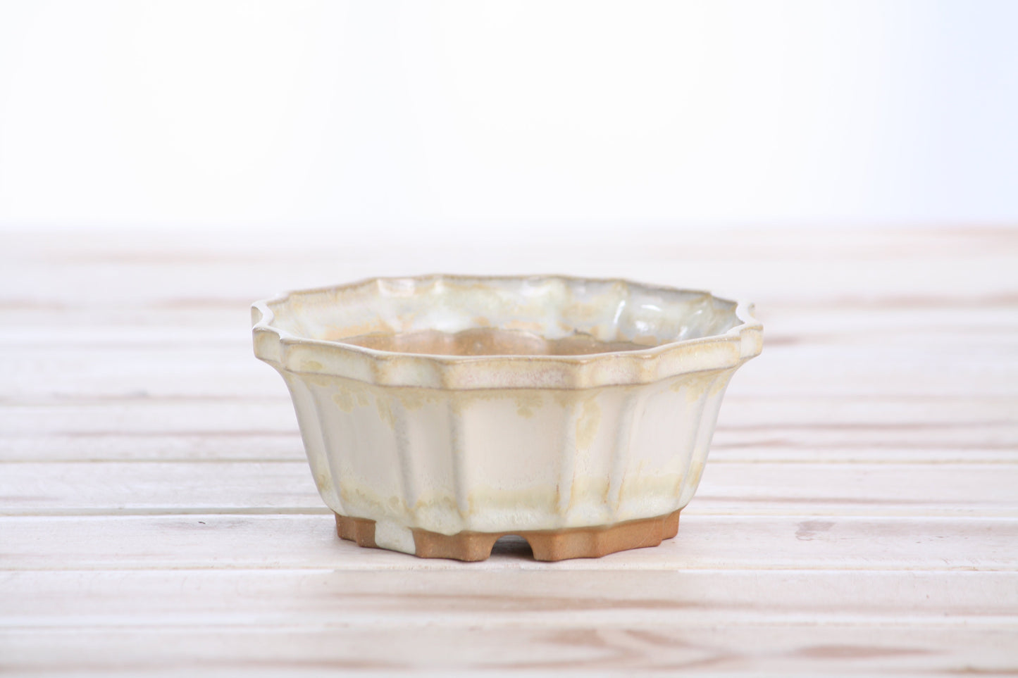 Willow Bonsai Ceramics Flower Design Bonsai Pot 4.5 Inch – Elegant Ceramic Bonsai & Succulent Planter, High‑Fired Frost‑Proof Stoneware with Drainage & Wiring Holes, Handmade in USA (Limited Edition 1)