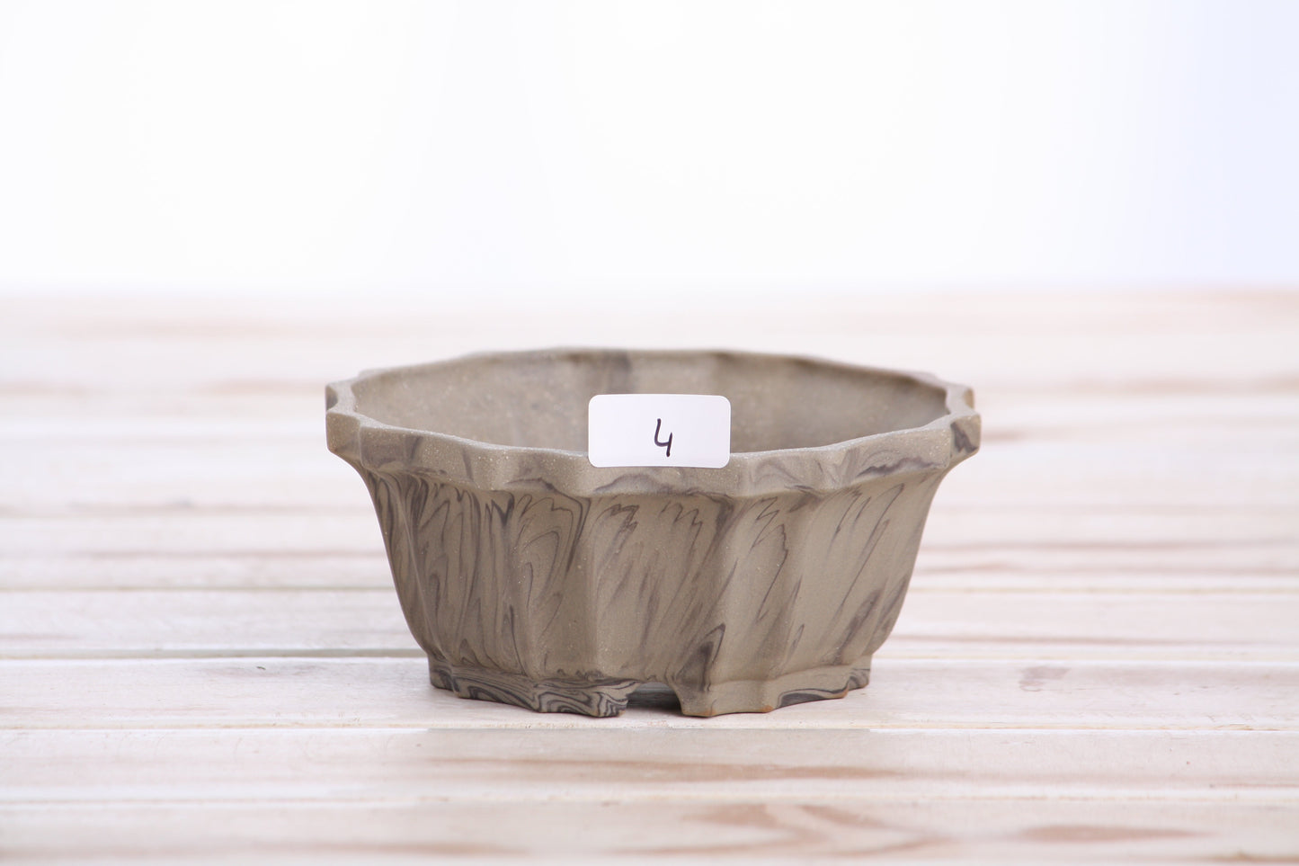 Willow Bonsai Ceramics Flower Design Bonsai Pot 4.5 Inch – Elegant Ceramic Bonsai & Succulent Planter, High‑Fired Frost‑Proof Stoneware with Drainage & Wiring Holes, Handmade in USA (Limited Edition 4)