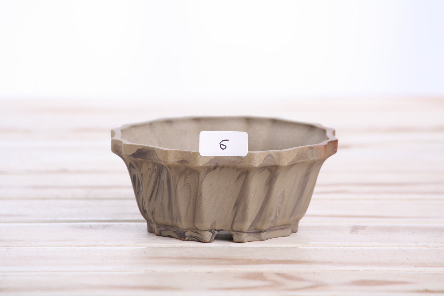 Willow Bonsai Ceramics Flower Design Bonsai Pot 4.5 Inch – Elegant Ceramic Bonsai & Succulent Planter, High‑Fired Frost‑Proof Stoneware with Drainage & Wiring Holes, Handmade in USA (Limited Edition 5)