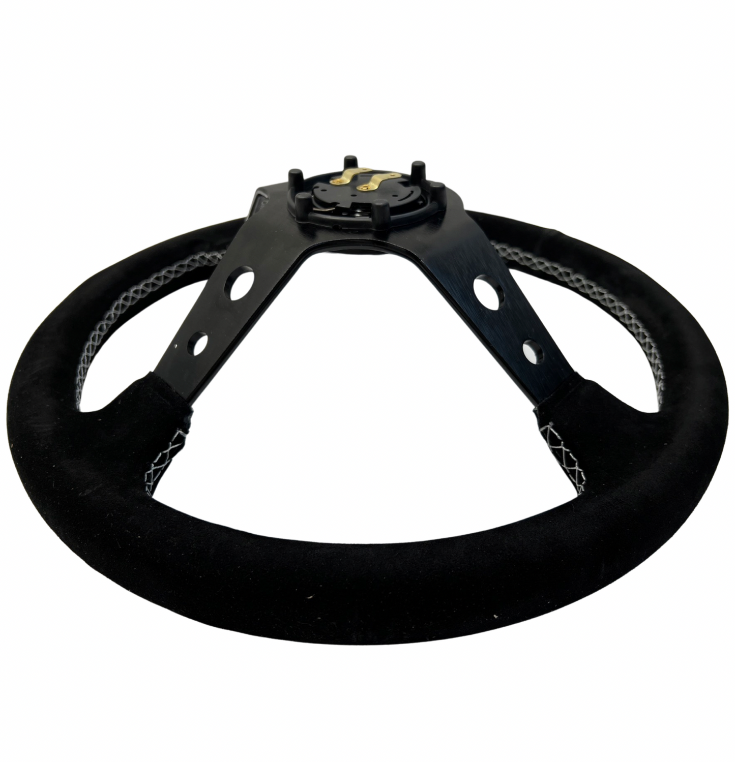 Suede Deep Dish Steering Wheel + Short Hub Adapter Boss Kit For Subaru BRZ FRS tC xB xD