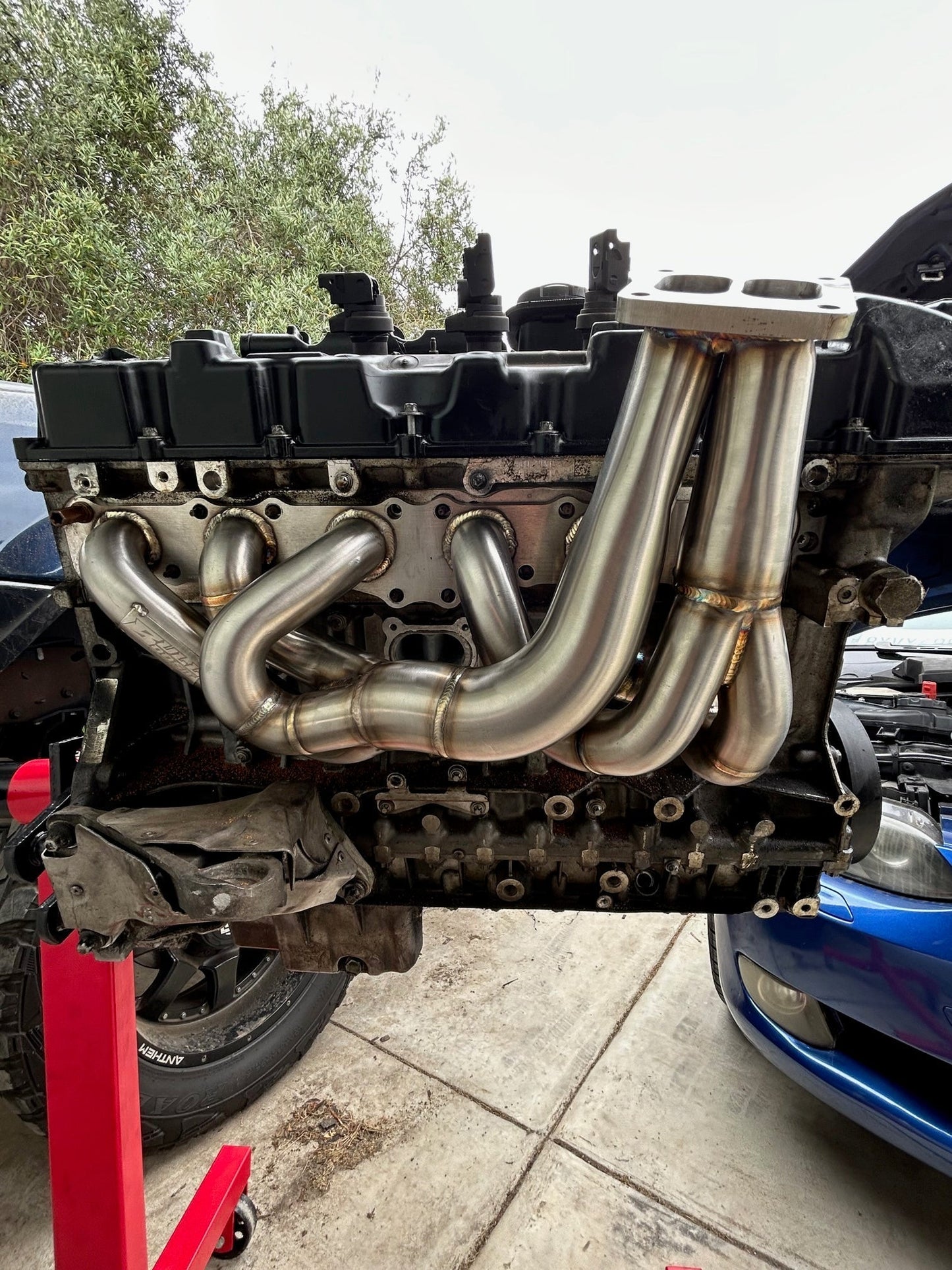 T3 T4 Single Turbo Conversion Exhaust Header Kit For N54 135i 335i 535i AWD Z4 3.0L