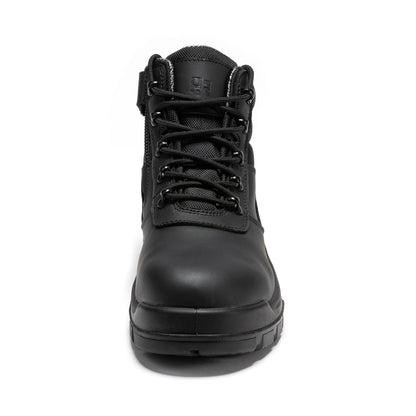 ROCKROOSTER Avalon Black 6 Inch Zip-sided Composite toe Leather Work Boots CP213BK
