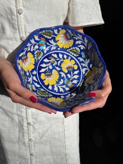 Terra Handmade Bowls — Blue Pottery, Hand-Painted Serving Bowl