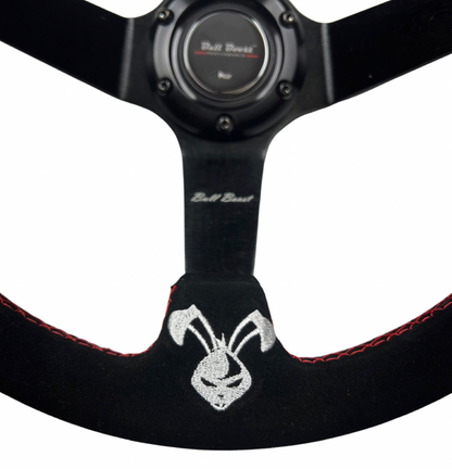 Rising Sun Suede Steering Wheel + Hub Adapter Kit For Toyota Corolla, Hilux Pickup