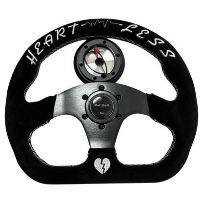 Heartbreak Quadro Suede Steering Wheel + Short Hub Adapter Kit For Honda Acura Civic EG Integra Accord Del Sol, CRX, Prelude