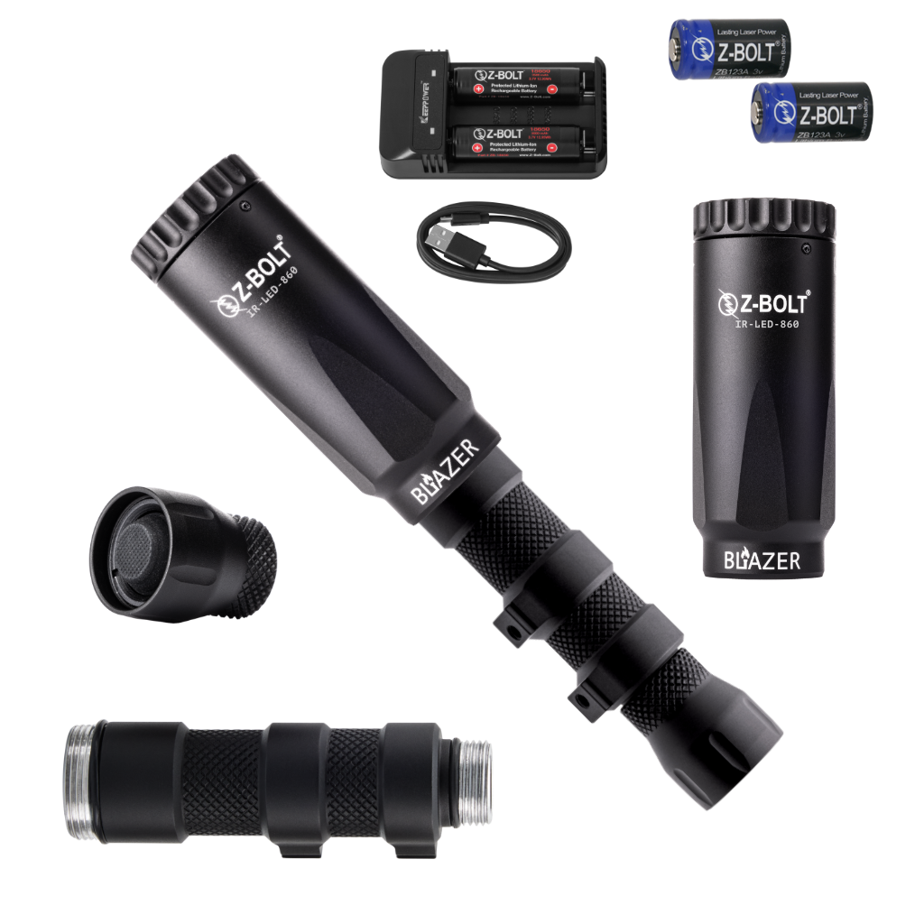 LED IR Illuminators - Rifle Mounted, Scout 18350 & 18650