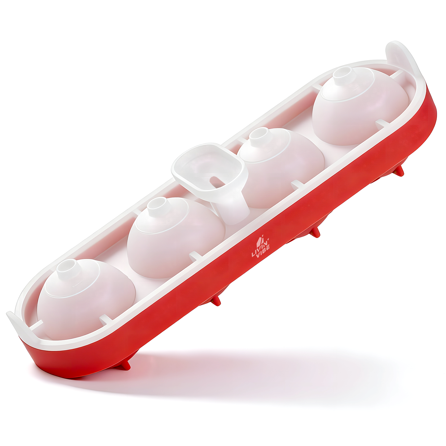 LIVINVIBE Silicone Ice Ball Mold with Lid – 4 large ice balls