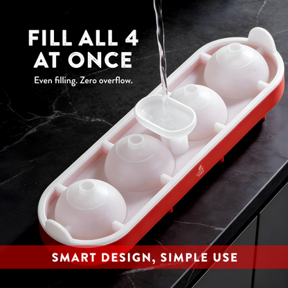 LIVINVIBE Silicone Ice Ball Mold with Lid – 4 large ice balls