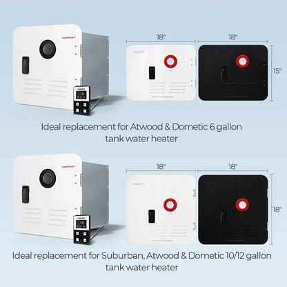 Fogatti InstaShower 7, 48,000 BTU RV Tankless Water Heater with Door
