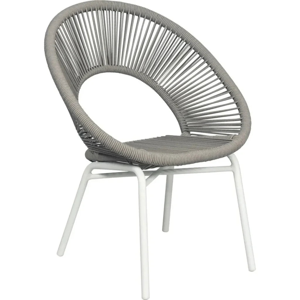 Ionian 2PC Coconut White Patio Dining Chairs