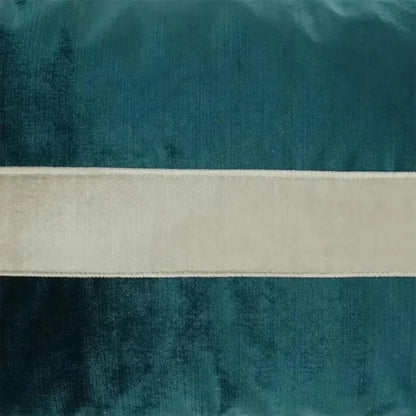Iridescence Band Lumbar Peacock Teal Throw Pillow