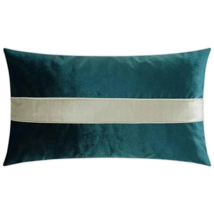 Iridescence Band Lumbar Peacock Teal Throw Pillow