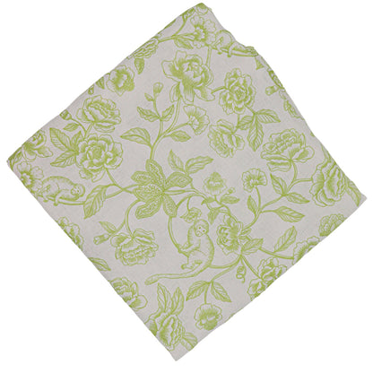 100% Premium Linen - Ivory Flora Parlour Tablecloth