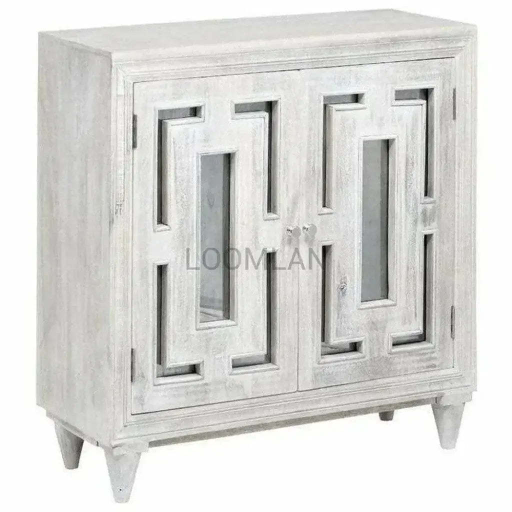 Kallyn Wood White Accent Cabinet