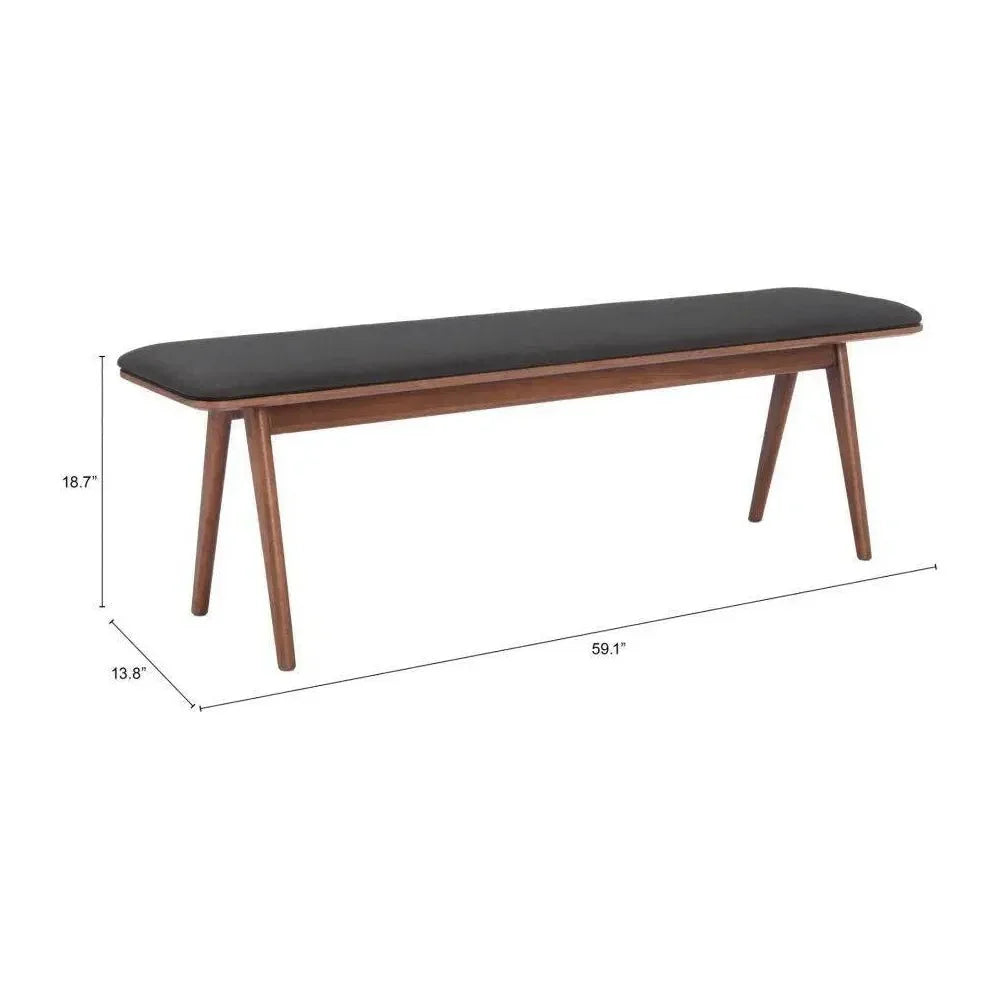 Kazwali Wood Black and Walnut Bench