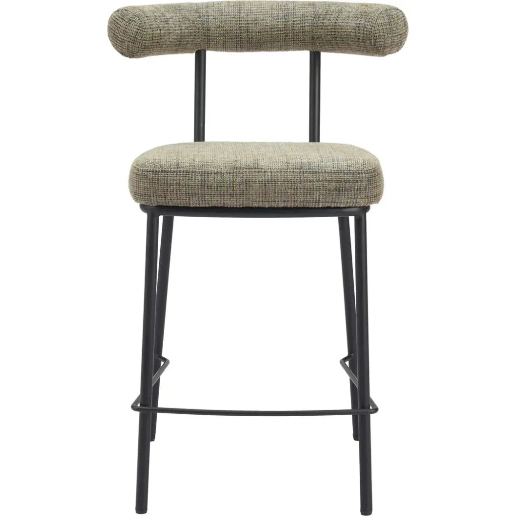 Kede Steel Green Tweed Counter Stool