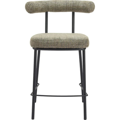 Kede Steel Green Tweed Counter Stool