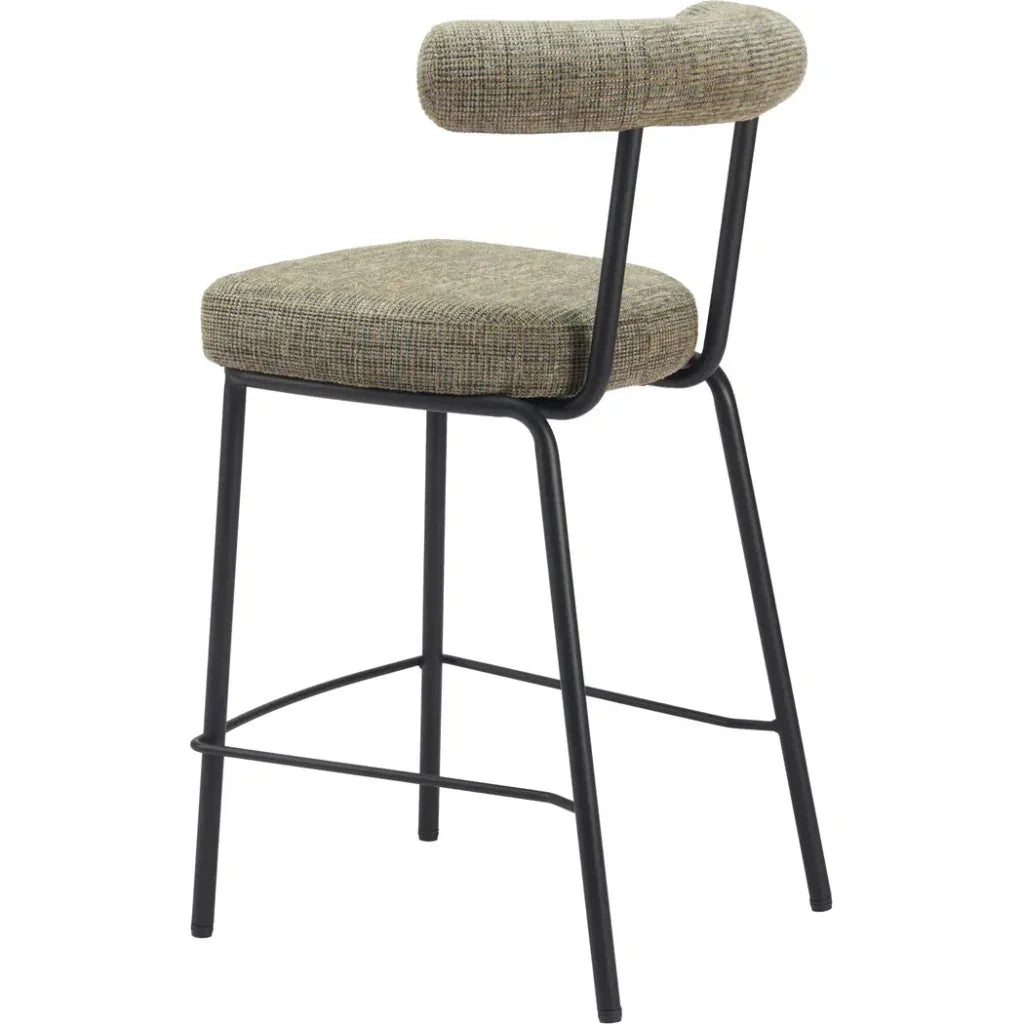 Kede Steel Green Tweed Counter Stool